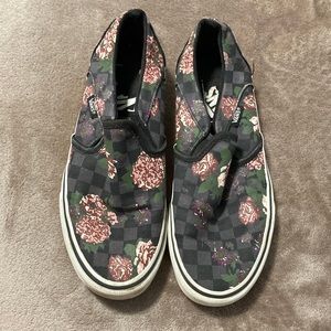 Vans floral checkerboard